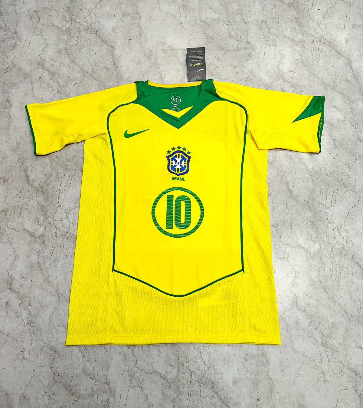 Ronaldinho Version - Brazil Home Retro 04/06 Jersey